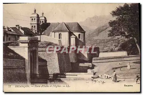 Ansichtskarte AK Briancon Porte d'Italie et l'Eglise