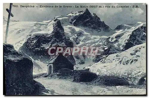 Cartes postales Dauphine Environs de la Grave La Meije vue du Chazelet