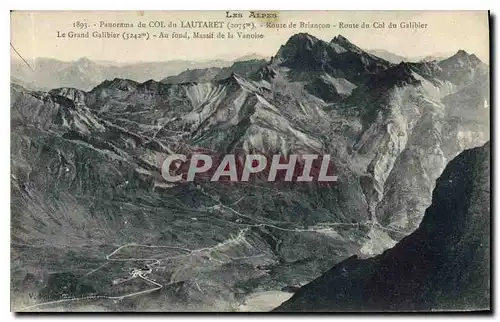 Ansichtskarte AK Les Alpes Panorama du Col du Lautaret Route de Briancon Route du Col du Galibier