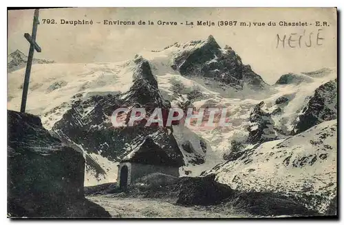 Cartes postales Dauphine Environs de la Grave La Meije vue du Chazelet