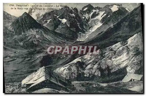 Ansichtskarte AK Dauphine Le Col du Lautaret Le Massif de la Meije vue de la route du Galibier
