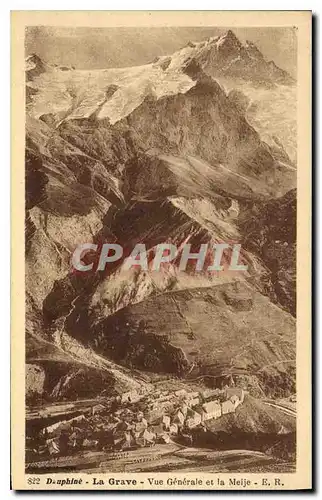 Cartes postales Dauphine La Grave Vue Generale et la Meije