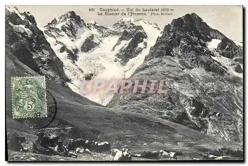 Ansichtskarte AK Dauphine Col du Lautaret Le Glacier de l'Homme