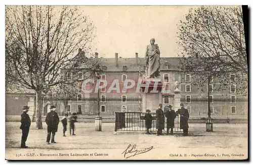 Ansichtskarte AK Gap Monument Baron Ladoucette et Caserne