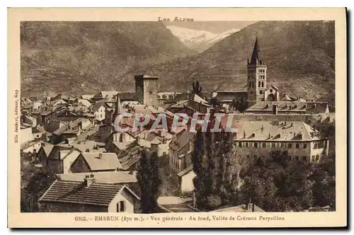 Cartes postales Embrun Vue generale Au fond Vallee de Crevoux Parpaillon