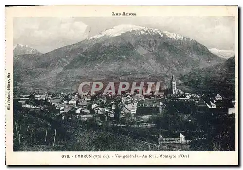 Cartes postales Embrun Vue generale Au fond Montagne d'Orel