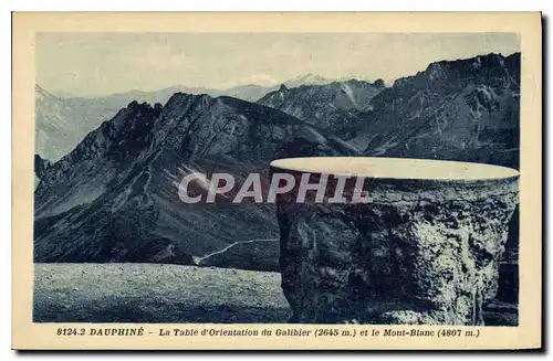 Cartes postales Dauphine La Table d'Orientation du Galibier et le Mont Blanc