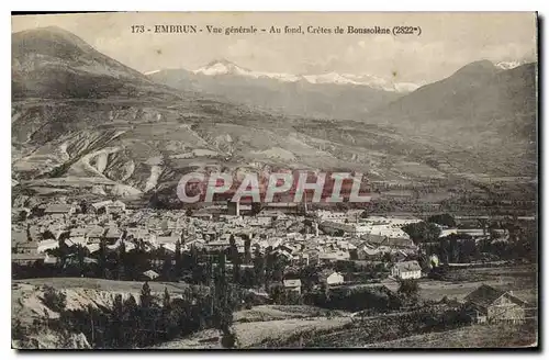 Cartes postales Embrun Vue generale Au fond Cretes de Boussolene