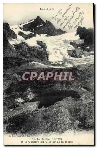 Cartes postales Les Alpes La Meije et la Gouffre du Glacier de la Meije