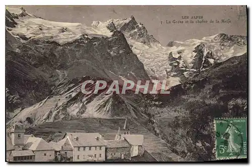 Cartes postales Les Alpes La Grave et la chaine de la Meije