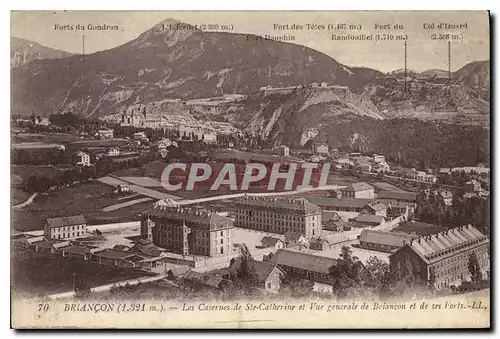 Cartes postales Briancon Les Casernes de Ste Catherine et Vue generale de Briancon et de ses Forts