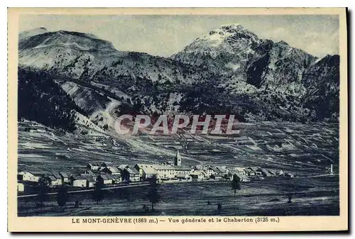 Cartes postales Le Mont Genevre Vue generale et le Chaberton