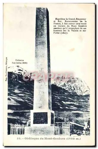 Cartes postales Obelisque du Mont Genevre