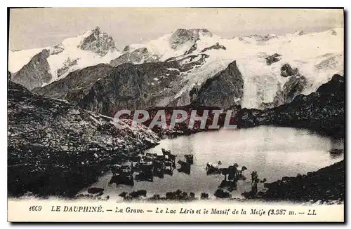 Cartes postales Le Dauphine La Grave Le Lac Leris et le Massif de la Meije