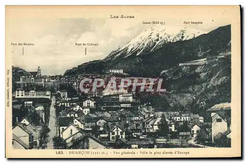 Cartes postales Briancon Vue generale Ville la plus elevee d'Europe