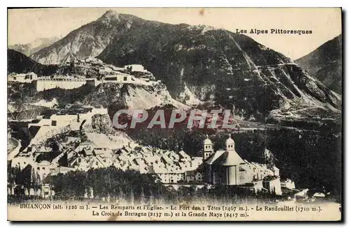 Cartes postales Briancon Les Remparts et l'Eglise Le Fort des Tetes