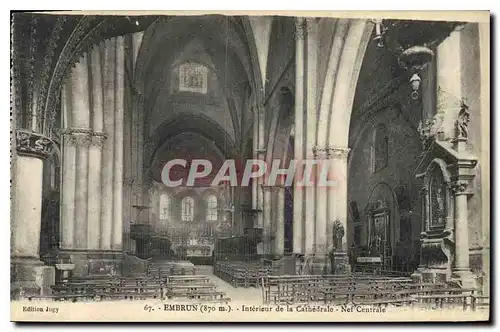 Cartes postales Embrun Interieur de la Cathedrale Nef Centrale