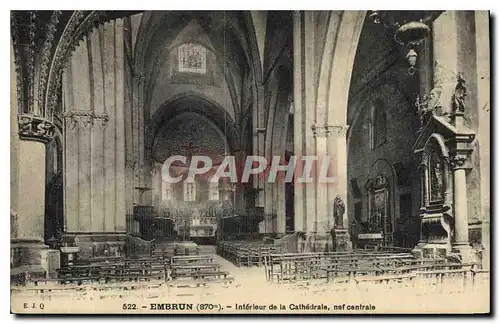 Cartes postales Embrun Interieur de la Cathedrale nef centrale