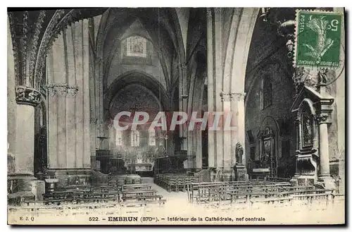 Ansichtskarte AK Embrun Interieur de la Cathedrale Nef Centrale