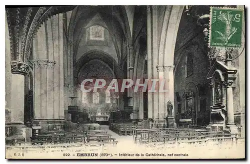 Cartes postales Embrun Interieur de la Cathedrale Nef Centrale