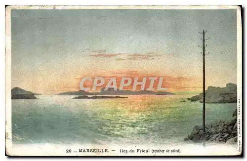 Cartes postales Marseille Iles du Frioul Coucher de Soleil