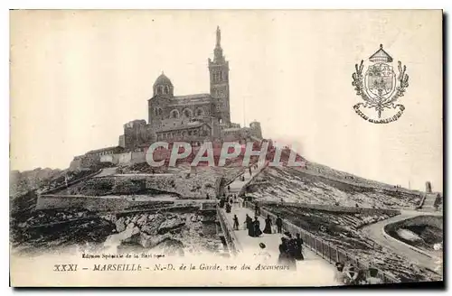 Cartes postales Marseille N D de la Garde vue des Ascenseurs