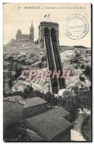 Ansichtskarte AK Marseille Ascenseur de Notre Dame de la Garde