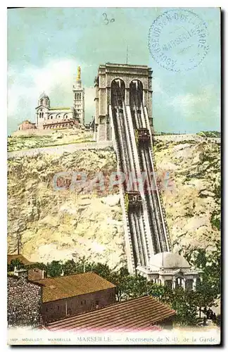 Cartes postales Marseille Ascenseurs de N d de la Garde