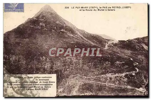 Ansichtskarte AK Le Puy Mary le Pas de Peyrol et la Route du Murat a Salers