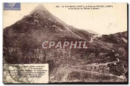 Cartes postales Le Puy Mary le Pas de Peyrol et la Route du Murat a Salers