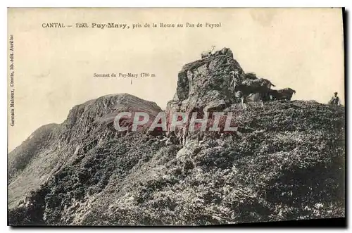 Cartes postales Cantal Puy Mary pris de la Route au Pas de Peyrol