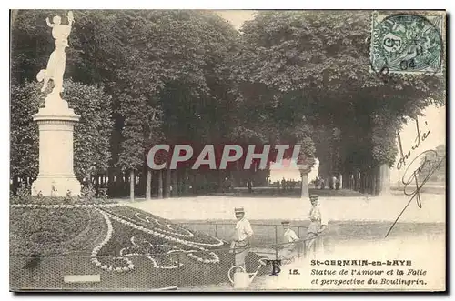 Cartes postales Saint Germain en Laye Statue de l'Amour et la Folie et Perspective du Boulingrin