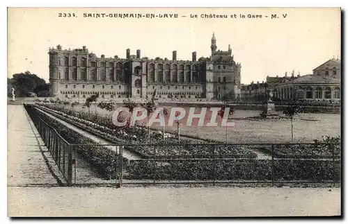 Cartes postales Saint Germain en Laye le Chateau et la Gare