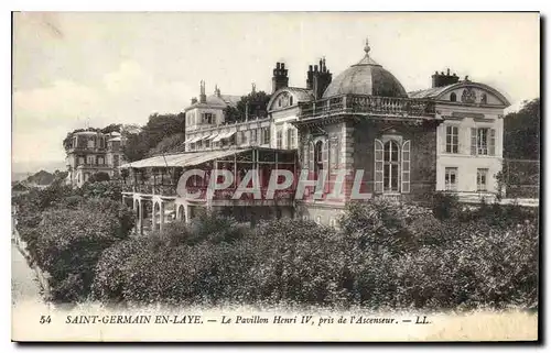 Cartes postales Saint Germain en Laye le Pavillon Henri IV pris de l'Ascenseur