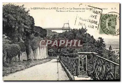 Cartes postales Saint Germain en Laye S et O la Descente des Grottes et l'Ascenseur