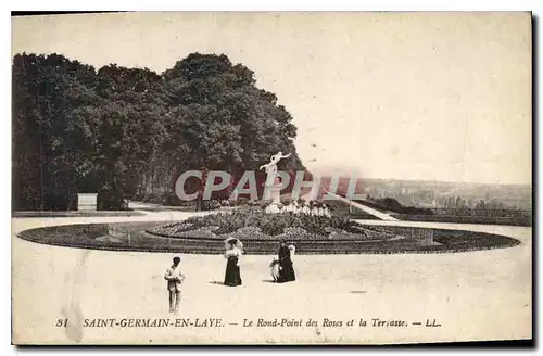 Cartes postales Saint Germain en Laye le Rond Point des Roses et la Terrasse