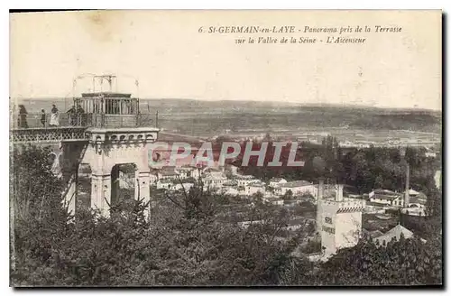 Cartes postales Saint Germain en Laye Panorama pris de la Terrasse sur la Vallee de la Seine l'Ascenseur