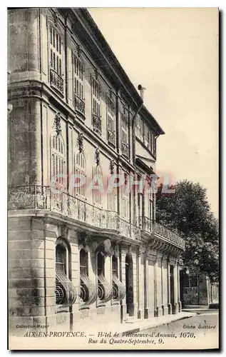 Cartes postales Aix en Provence Hotel de Vitteneuve d'Ansouis Rue du Quatre Sempembre