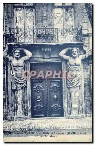 Cartes postales Aix en Provence Hotel d'Espagnet cours Mirabeau