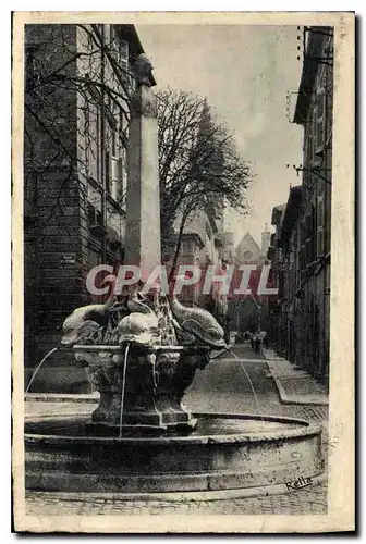 Ansichtskarte AK Aix en Provence La Fontaine des Quatre Dauphins la rue Cardinale et l'Eglise Saint Jean de Malte