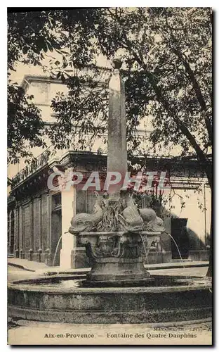 Ansichtskarte AK Aix en Provence Fontaine des Quatre Dauphins