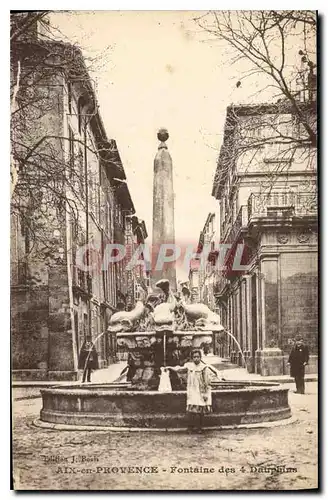 Ansichtskarte AK Aix en Provence La Fontaine des 4 Dauphins