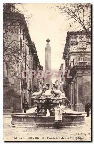 Cartes postales Aix en Provence La Fontaine des 4 Dauphins