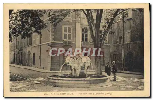 Ansichtskarte AK Aix en Provence La Fontaine des 4 Dauphins