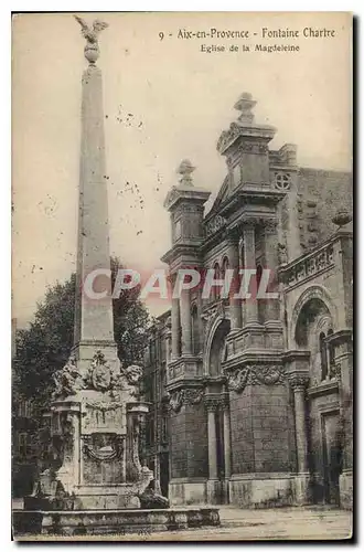 Cartes postales Aix en Provence Fontaine Chartre Eglise de la Magdeleine