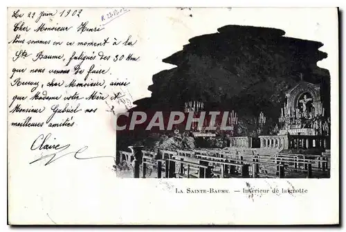 Cartes postales La Sainte Baume Interieur de la Grotte