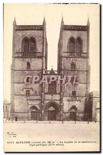 Ansichtskarte AK St Flour Cantal La facade de la cathedrale