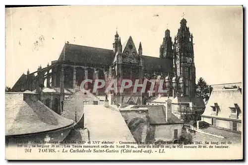 Ansichtskarte AK Tours La Cathedrale Saint Gatien Cote Nord Est