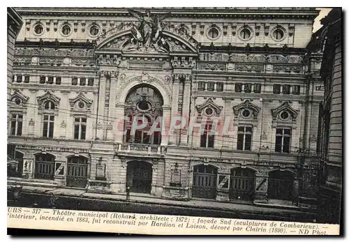 Cartes postales Tours Theatre municipal facade Sud