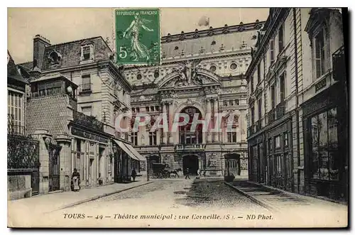 Cartes postales Tours Theatre municipal rue Corneille